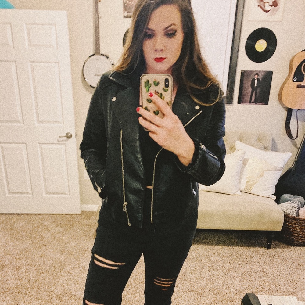 Topshop faux leather jacket